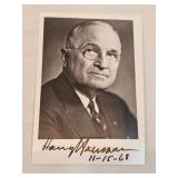 Harry Truman Autographed Envelope And Photo 