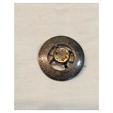 Antique Sterling And Citrine Brooch 