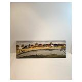 Colonial Harbor Village Oil On Board Signed Contract Beardsley 
