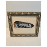 Framed Painted Feather By Riana Frost 