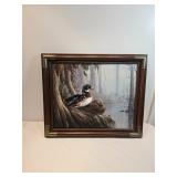 2 Ducks On Shore Oil On Canvas Painting Signed Nichols 