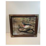 2 Ducks 1 Standing 1 Swimming Oil On Canvas Signed Nichols  