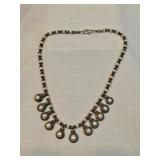 Antique Sterling And Pearls Necklace 