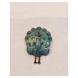 Siam Sterling Peacock Brooch 