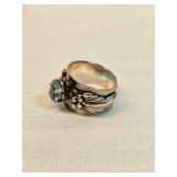 Sterling And Aquamarine Ring 