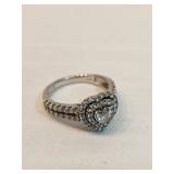 Sterling Ring With Small Diamonds 