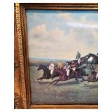 Polo Players 1871 Oil On Tile Painting By AG Veal 