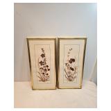 Framed Plant Art Signed N Berg  
