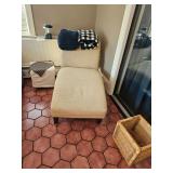 Chair/Lounger, Side Table, Basket, Throw Blankets