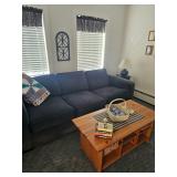 Couch/Sofa, Coffee Table, Hanging Wall Art, Basket, Lamp
