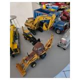 Die-Cast Toy Trucks, Excavator, Backhoe, Diecast