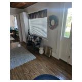 Wood Bench, Basket, Pottery