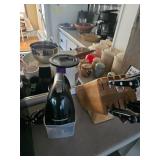 Kitchenware, Knives and Block, Crock Pot, Salt & Pepper Shakers, Mixing Bowls