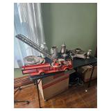 Die-Cast Ladder/Fire Truck, Silver Plates, Cups, Vases, Pitchers