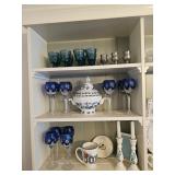 Wine Glasses, Candle Stick Holders, Serving Bowl, Silver cups, Glassware