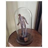 Vintage figure of a Pedler, Folk Art, Under Glass dome