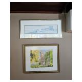 Vintage watercolor of a historic European style building, Vintage watercolor painting, large castle 