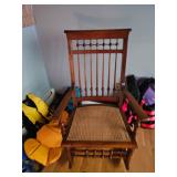 Vintage rocking chair with pad, life jackets