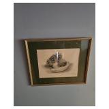 Framed artwork, pine cone and fruit framed artwork