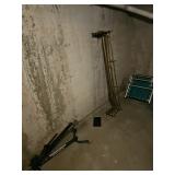 Vintage folding chairs, bed frame