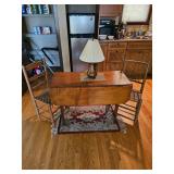 Vintage Drop-Leaf Table and Chairs, Table Lamp