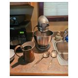 Kitchen Aid Mixer, Silver Spoons, Copper Pitcher