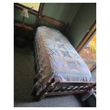 Twin Bed Frame and Mattress, Bed Side Table, Table Lamp