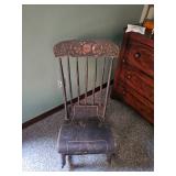 Vintage Thumbtack Windsor Rocking Chair