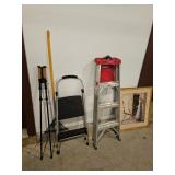 Step Stool, Small Ladder, Walking Sticks, Leaf Rake