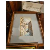 Signed Framed Watercolor Painting Venice Canal