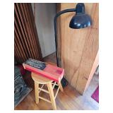 Wood Stool, Floor Lamp, Telescope