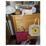 Canvas Tote Bags, Floor Lamp, Dresser