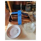 Wooden Mixing Bowls, Plates, Glass Bowls