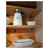 Corning Ware Coffee Percolator, Pyrex Casserole Dish with Lid
