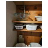 Glass Mixing Bowls, Corning Ware "Shadow Iris" Casserole Dish