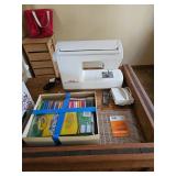 Crayola Markers & Art Supplies Lot, Elna Sewing Machine, Fiskars Acrylic Ruler
