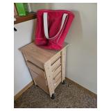 Rolling Wooden Drawer Cabinet