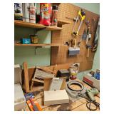 Tools, Hack Saw, Spackle Knife, Hammer, Pliers, Drill, Wood Stain, Hand Saws