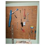 Pipe Wrench, Screwdrivers, Level, Pruners, Tools