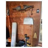 Bar Clamps, Hand Broom, Dust Pans, Pole Saw, Vintage Water Bucket Yoke/Carrier