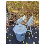 Saw Horses, Trash Can