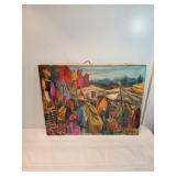 Shopping At The Bazaar Oil Painting On Canvas Signed Ruth Roth