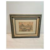 Hiroshigue Antique Japanese Block Print Framed In Glass