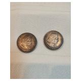Pair Of Columbus Half Dollars 