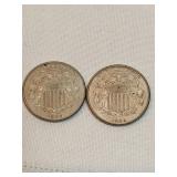 Pair Of Shield Nickels