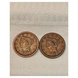 Pair Of 1853 Large Cents