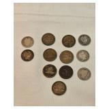 Old US Dimes And Pennies 