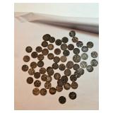 Damaged Unsearched Old Pennies Lot Of 65