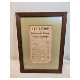 1868 Framed Art Show Advertisement 