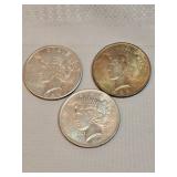 3 Peace Dollars Lot